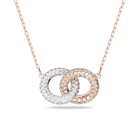 STONE:NECKLACE DOUBLE SILK/CRY/ROS