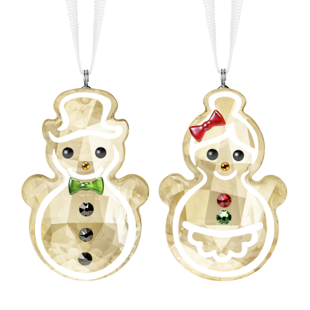 GINGERBREAD SNOWMAN COUPLE ORNAMENT