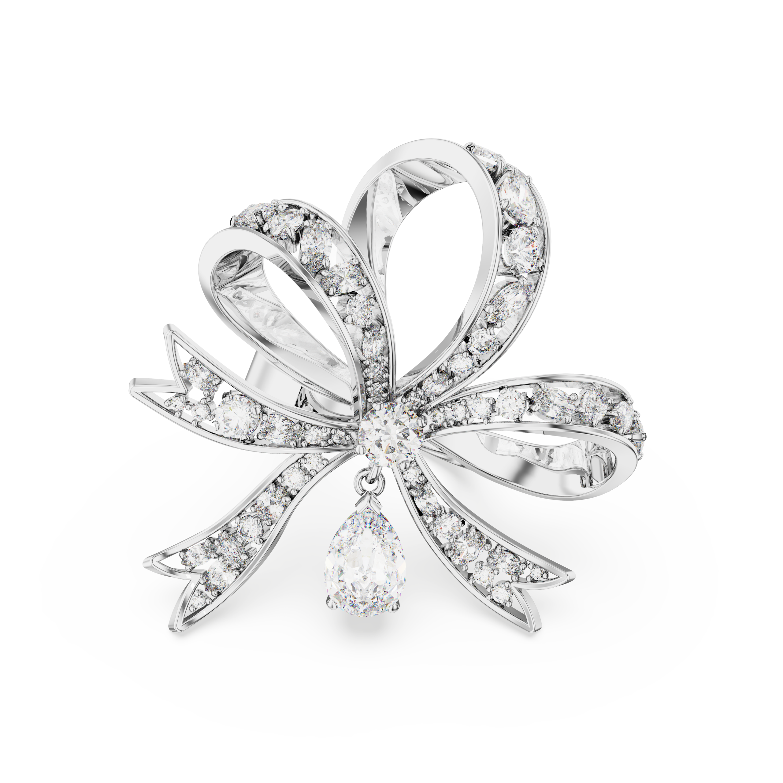 VOLTA:RING L BOW WHI/RHS