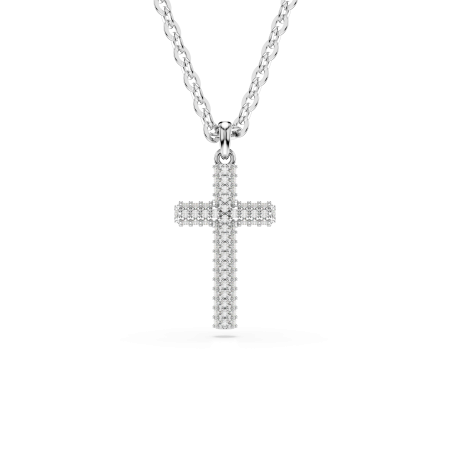 INSIGNE:PEND CROSS_FULL PAVE WHI/RHS