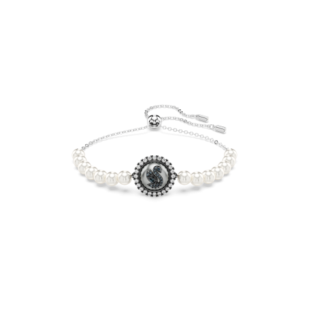 SWAN:BRACELET PRL GRY/RHS M