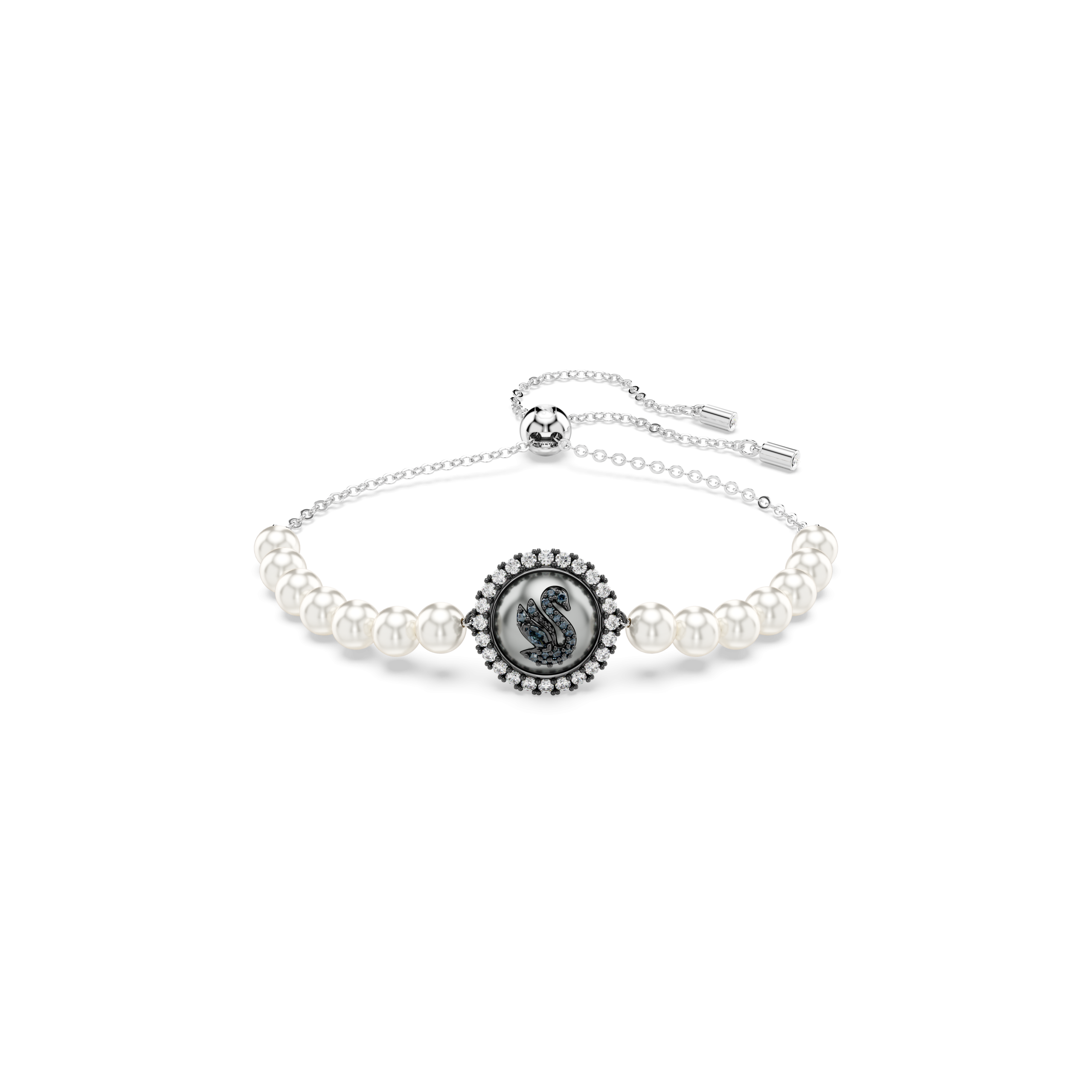 SWAN:BRACELET PRL GRY/RHS M