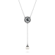 SWAN:NECKLACE PRL GRY/RHS