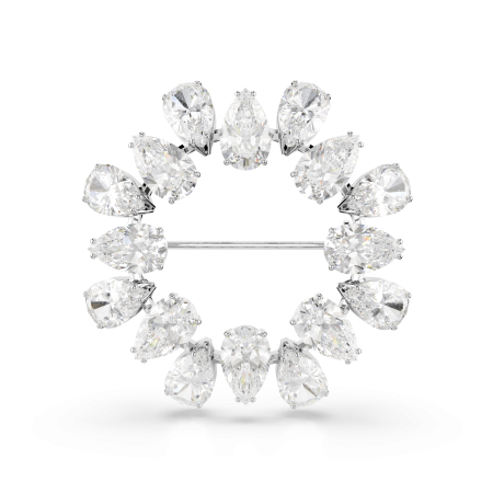 MATRIX:BROOCH PEAR WHITE/RHS
