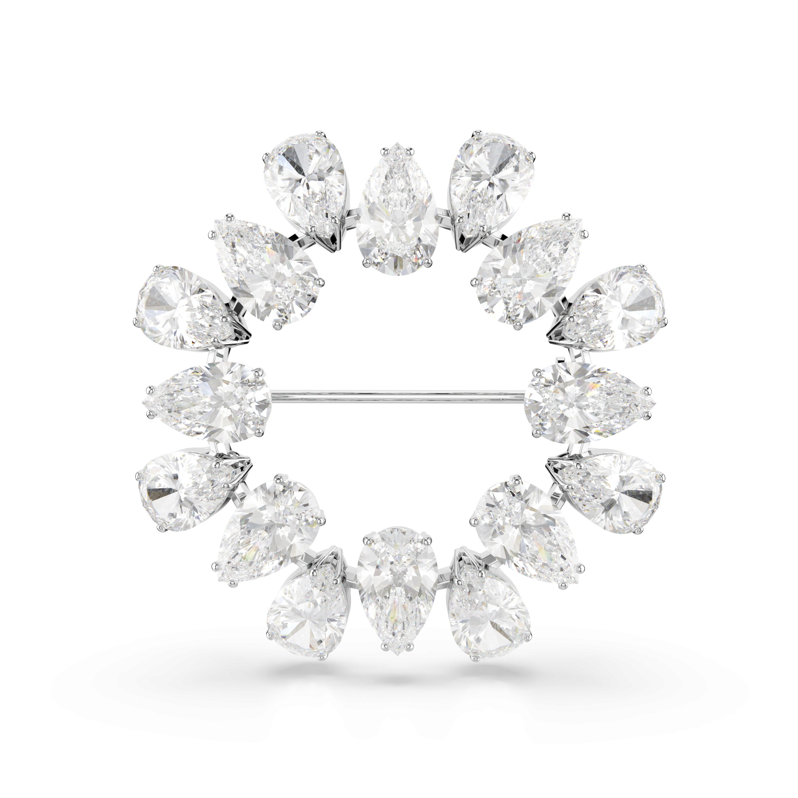 MATRIX:BROOCH PEAR WHITE/RHS