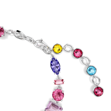 Gema bracelet, Mixed cuts, Multicolored, Rhodium plated