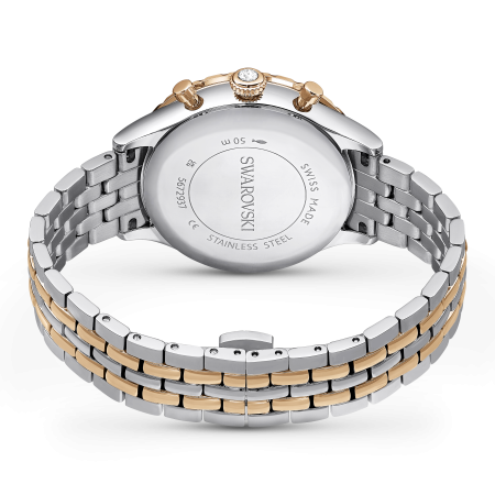 Octea chrono watch, Swiss Made, Metal bracelet, Rose gold tone, Mixed metal finish