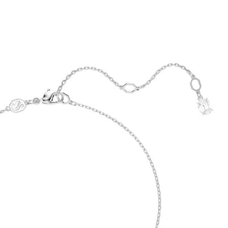 Stilla Attract pendant, Square cut, White, Rhodium plated