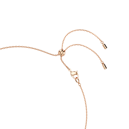 Constella necklace, Crystal pearl, Round cuts, White, Rose gold-tone plated