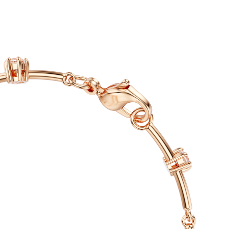 Constella bracelet, Crystal pearl, Round cuts, White, Rose gold-tone plated